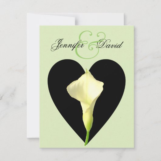 Einladung von Calla Lily & Heart Wedding (Vorderseite)