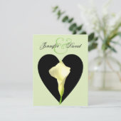 Einladung von Calla Lily & Heart Wedding (Stehend Vorderseite)