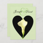 Einladung von Calla Lily & Heart Wedding (Vorne/Hinten)