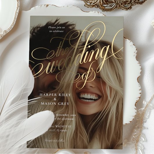 Einladung von Calligraphy Foto Hochzeit