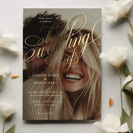 Einladung von Calligraphy Foto Hochzeit