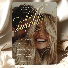 Einladung von Calligraphy Foto Hochzeit