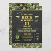 Einladung von Camouflag Geburtstag (Vorne/Hinten)