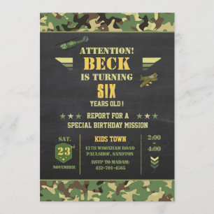 Einladung von Camouflag Geburtstag