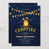 Einladung von Campfire und Marshmallows (Vorne/Hinten)