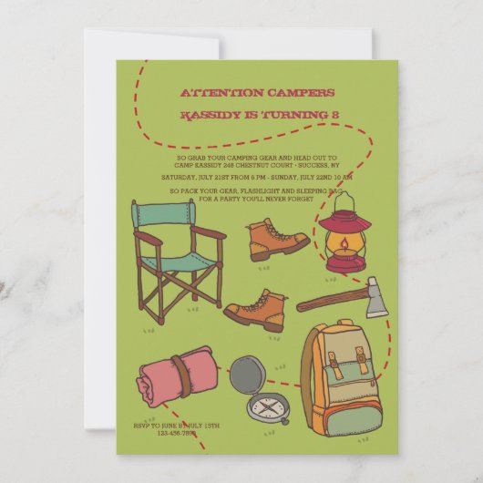 Einladung von Camping (Vorderseite)