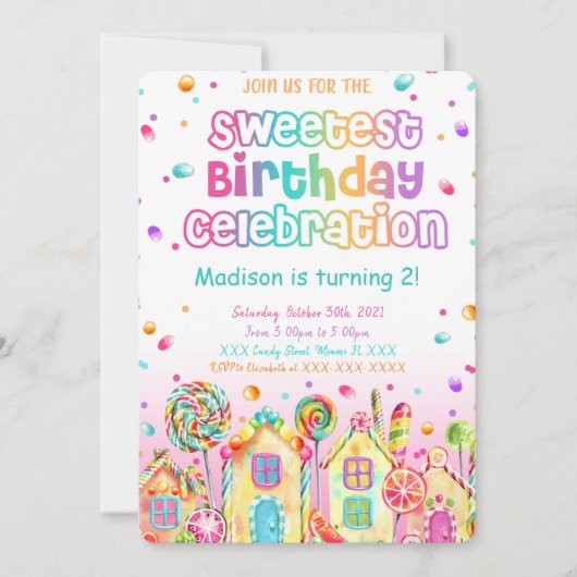 Einladung von Candy Birthday (Vorderseite)