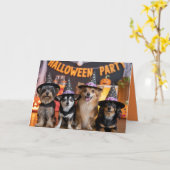 Einladung von Canine Halloween-Party (Gelbe Blume)
