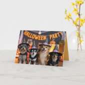 Einladung von Canine Halloween-Party (Gelbe Blume)