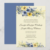 Einladung von Cape Cod Soft Gelb Floral Hochzeit (Vorne/Hinten)