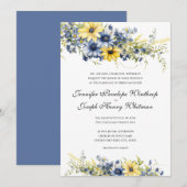 Einladung von Cape Cod Summer Blue Floral Wedding (Vorne/Hinten)