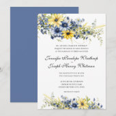 Einladung von Cape Cod Summer Blue Floral Wedding (Vorne/Hinten)