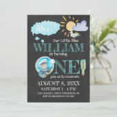 Einladung von Captain First Birthday Party (Stehend Vorderseite)