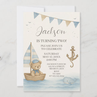 Einladung von Captain's Nautical Birthday