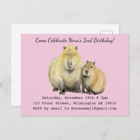 Einladung von Capybara (Vorne/Hinten)