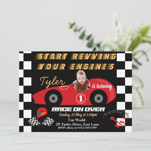 Einladung von Car 1 Birthday Boys (Stehend Vorderseite)