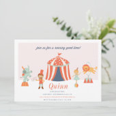 EINLADUNG VON CARNIVAL CIRCUS KINDERGEBURTSTAG (Stehend Vorderseite)