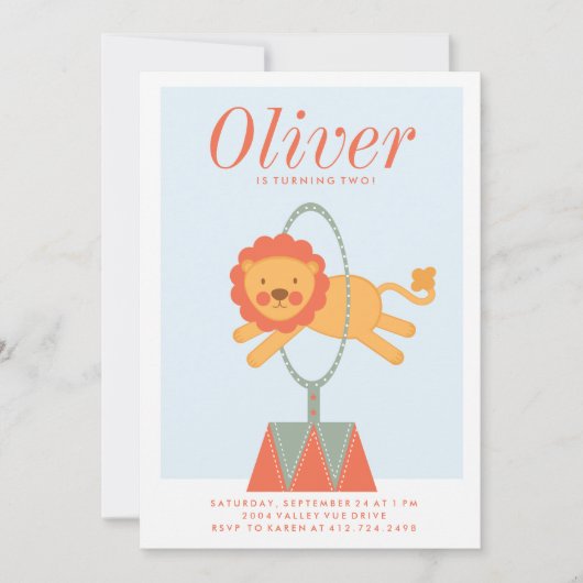 EINLADUNG VON CARNIVAL CIRCUS KINDERGEBURTSTAG (Vorderseite)