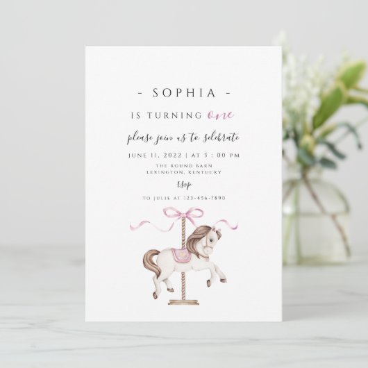 Einladung von Carousel Birthday (Stehend Vorderseite)