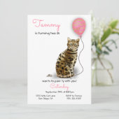Einladung von Cat Birthday Party (Stehend Vorderseite)