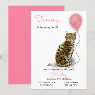 Einladung von Cat Birthday Party