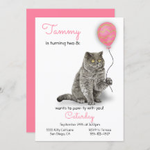 Einladung von Cat Birthday Party