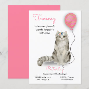 Einladung von Cat Birthday Party