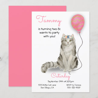 Einladung von Cat Birthday Party