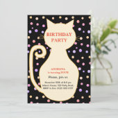 Einladung von Cat Girl zum Geburtstag (Stehend Vorderseite)