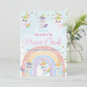 Einladung von Caticorn Meow Gical Birthday (Stehend Vorderseite)