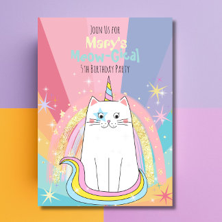 Einladung von Caticorn Meow Gical Birthday