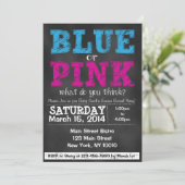 Einladung von Chalkboard Baby Gender Reveal (Stehend Vorderseite)