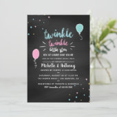 Einladung von Chalkboard Baby Shower Gender (Stehend Vorderseite)