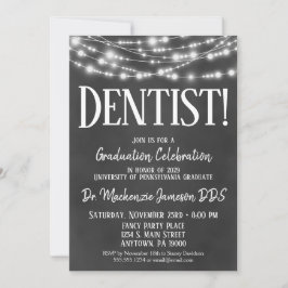 Einladung von Chalkboard Dentist Graduation Party