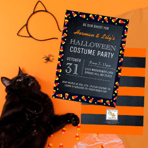 Einladung von Chalkboard-Halloween-Partys