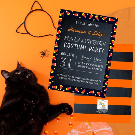 Einladung von Chalkboard-Halloween-Partys