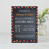 Einladung von Chalkboard-Halloween-Partys (Stehend Vorderseite)