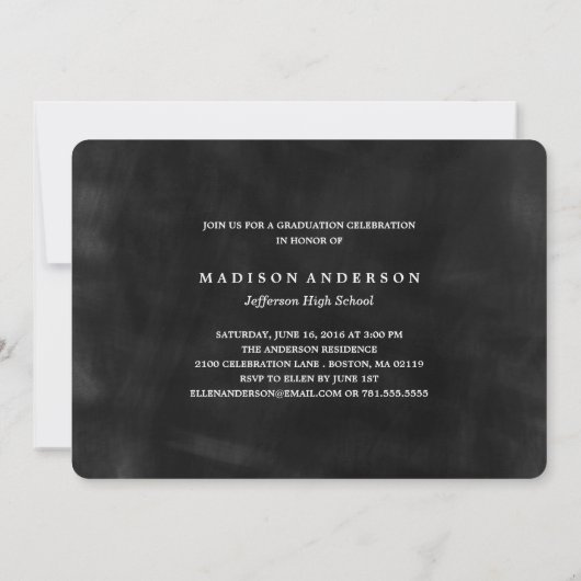 Einladung von Chalked Kareth Abschluss (Rückseite)