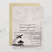 Einladung von Champagne Maldives Passport Hochzeit (Vorne/Hinten)