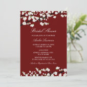 Einladung von Cherry Blossom Red Bridal Dusche (Stehend Vorderseite)