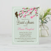 Einladung von Cherry Blossom und Bird Bridal Dusch (Stehend Vorderseite)