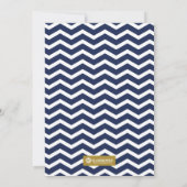Einladung von Chevron Navy und Gold Baby Dusche (Rückseite)