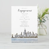 Einladung von Chicago Skyline (Stehend Vorderseite)
