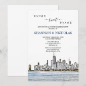 Einladung von Chicago Skyline Housewarming (Vorne/Hinten)