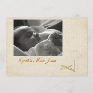 Einladung von Christening Cream Cross