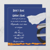 Einladung von Chrome und Lace Biker Hochzeit (Vorne/Hinten)