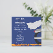 Einladung von Chrome und Lace Biker Hochzeit (Stehend Vorderseite)