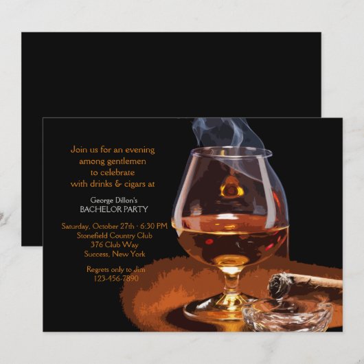 Einladung von Cigar und Brandy (Vorne/Hinten)