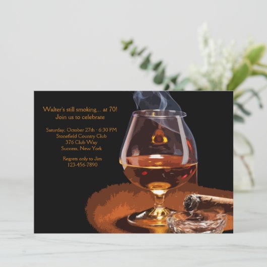 Einladung von Cigar und Brandy (Stehend Vorderseite)