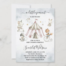 Einladung von Circus Animals Mobile Baby Shower